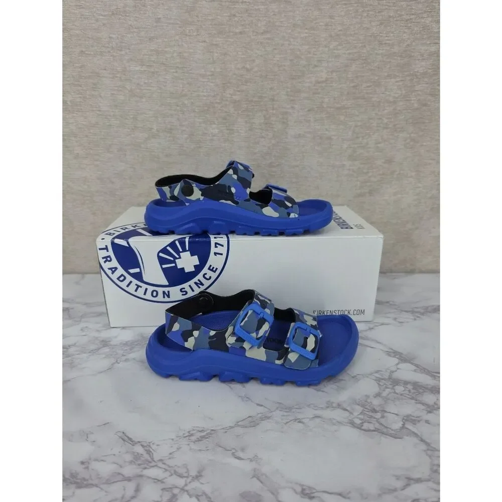 Birkenstock Blue Camouflage Kids Sandals Toddler NEW